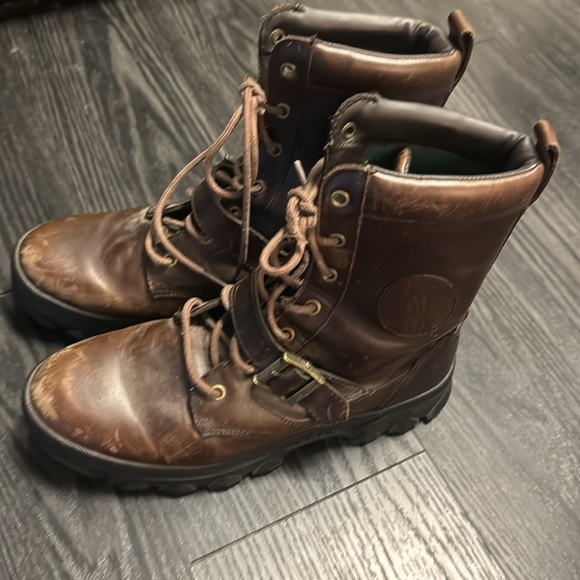 ? Polo Hayward Dark Brown Smooth Pull Up Boots?sz 10?I-2 main image 4